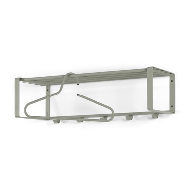 SPINDER DESIGN Zelena/siva metalna zidna vješalica s policom Rex