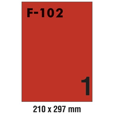 FORNAX Etikete ILK, 210 x 297 mm, 100 listova, crvene