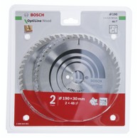 BOSCH Disk za kružnu pilu, 2x Optiline Wood, 190x30x2.6/1.6x48T