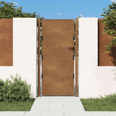 Dvorišna vrtna vrata 105 x 180 cm od čelika corten, 105 x 180 cm