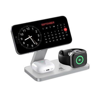 MISURA Punjač MH11, bežični, Qi2, 3-u-1, sklopivi, s adapterom 35W, bijeli