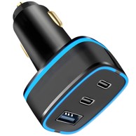 VEN-DENS Autopunjač USB-A + 2x USB-C, crna