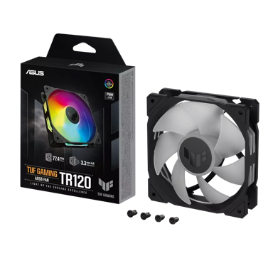 ASUS Ventilator TUF Gaming TR120 ARGB, 120 mm PWM, ARGB, crna (90DA00E0-B09000)
