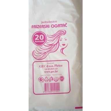 Jednokratni ogrtač za frizere, prozirni