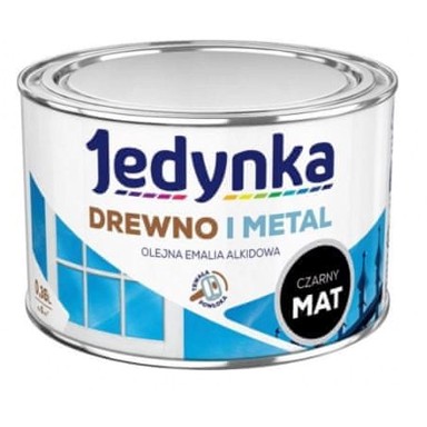 Alkidni emajl za drvo i metal, crna, mat, 0,36 l
