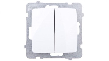 COS.PEL Prekidač ŁP-2S/M/00, serijski, Karo, bijeli