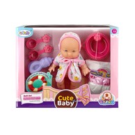 CUTE BABY Lutka beba s priborom, roza