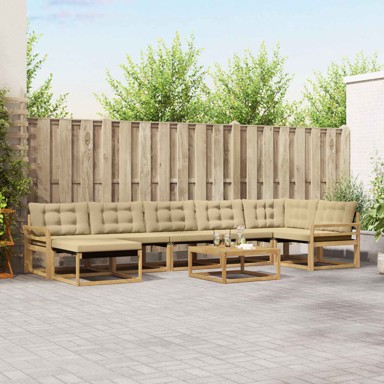 Set vanjskih sofa, 8-dijelni, 79 x 79 x 37 cm, bijela i bež