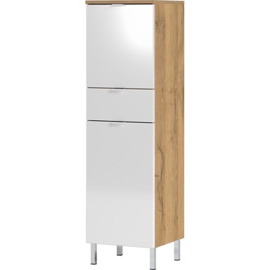 Ormarić za umivaonik Mauresa, visina 120 cm, od dekorativnog hrasta, bijela