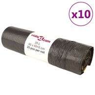 Vreće za smeće s vezicama 250 kom 35 L, crna