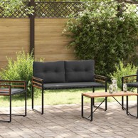 Drvena klupska klupa s jastukom 114 x 55 x 77 cm, siva