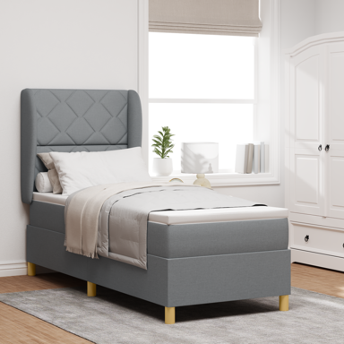 Box Spring krevet s madracem, svjetlosivi, 80x200 cm