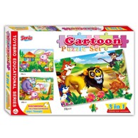 DENIS Puzzle Životinje iz bajke 3u1, 153 dijelova, 34.2x23.2 cm, 3+