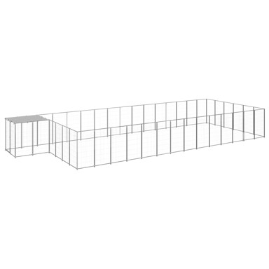 Kavez za pse srebrni 26,62 m² čelični
