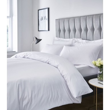 CATHERINE LANSFIELD Posteljina Satin Stripe za krevet za jednu osobu 135x200 cm Bijela