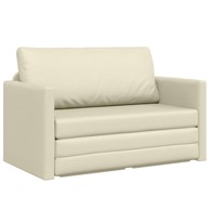 Floor Sofa Bed 2-u-1, 24x7x78 cm, umjetna koža, krem