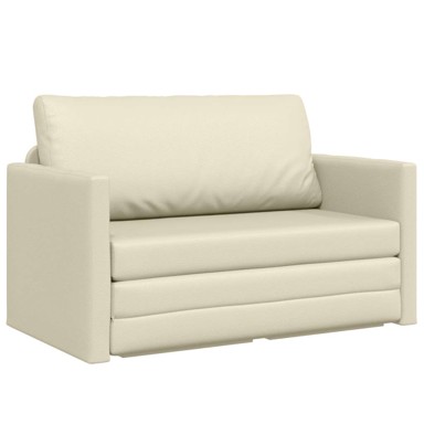 Floor Sofa Bed 2-u-1, 24x7x78 cm, umjetna koža, krem