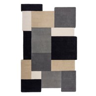 FLAIR RUGS Crni/sivi ručno rađen vunen tepih 200x290 cm Collage Monochrome 