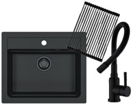 ALVEUS Set sudoper ATROX 30 i slavina FLEXA Black Edition