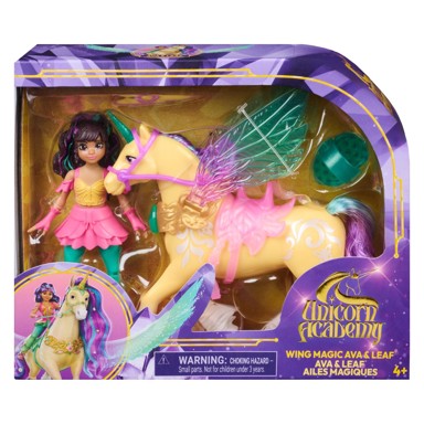 UNICORN ACADEMY Set Wing Magic, pokretna lutka Ava i jednorog Leaf s krilima