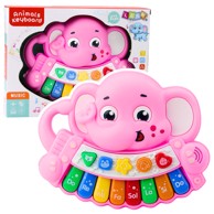 HUANGER Interaktivni klavir sa slonom i zvukovima životinja, rozi