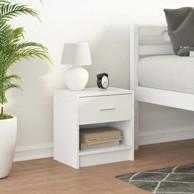 Noćni ormarić s ladicom, 39 x 28 x 41 cm, bijeli