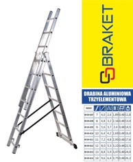 DRABEST 3-dijelne aluminijske ljestve 640CM 11+11+11 prečki