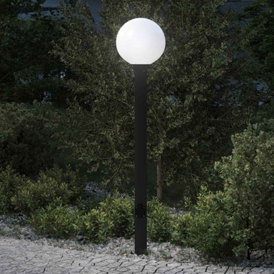 Stupić s utičnicom, 120 cm, IP44, crni