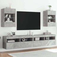 Zidni ormarići, 40 x 30 x 60.5 cm, s LED svjetlima za TV, beton sivi