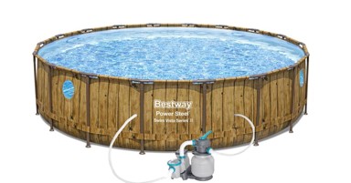 BESTWAY Samostojeći bazen Power Steel Wood Swim Vista 5,49 × 1,22 m,