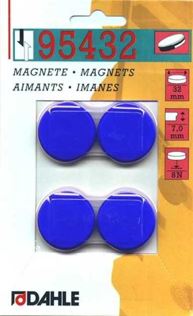 DAHLE Magneti Φ32 mm, plavi, 4/1