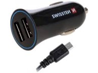SWISSTEN Auto punjač 2xUSB 2.4A + USB-C