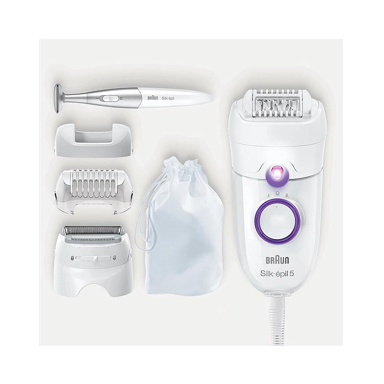 BRAUN Epilator Silk-épil 5 825 Power, 28 pinceta, bijelo-ljubičasti