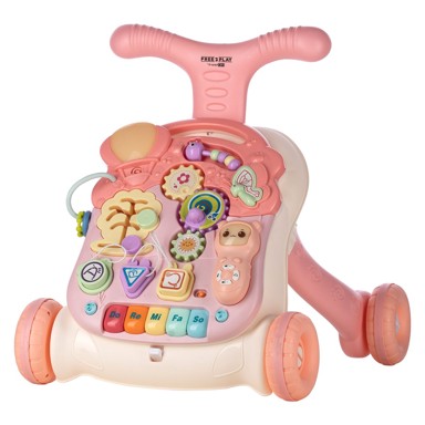 FREE2PLAY Interaktivna hodalica Walk&Play 2u1, roza