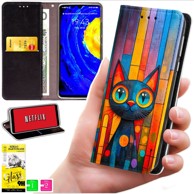 BLUEMOON Futrola u obliku novčanika za Motorola moto G56 - poklopac s uzorkom + 9H staklo