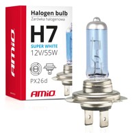 AMIO Super White halogene žarulje, H7, 12V, 5000K, bijela