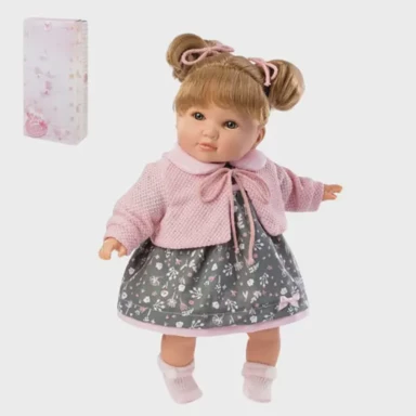 BERBESA Lutka Sandra ružičasto-siva haljinica 40 cm u kutiji