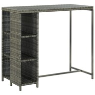 Barski stol sa stalkom za pohranu sivi 120x60x110 cm poliratan