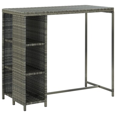 Barski stol sa stalkom za pohranu sivi 120x60x110 cm poliratan