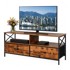 NORTHIX industrijski TV stalak s prostorom za pohranu, 120 cm, crni