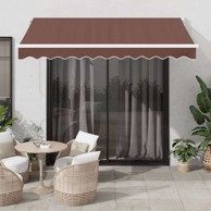 Tenda na ručno uvlačenje 300x250 cm, smeđa i bijela