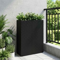 Visoka tegla za cvijeće 55 x 22 x 70 cm, poliratan, crna