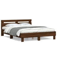 Okvir za krevet s uzglavljem boja hrasta 150x200 cm drveni