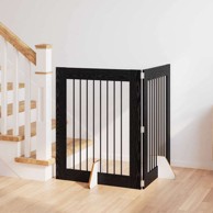 Vrata za pse s postoljem, 2 kom, crni hrast, 80 x 100 cm