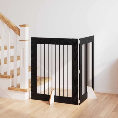 Vrata za pse s postoljem, 2 kom, crni hrast, 80 x 100 cm