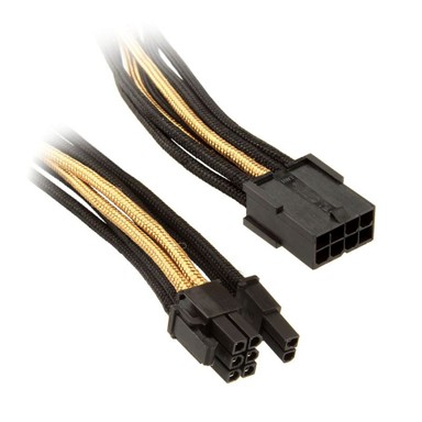 SILVERSTONE Kabel SST-PP07-PCIBG, PCIe, 250 mm, zlatno/crna