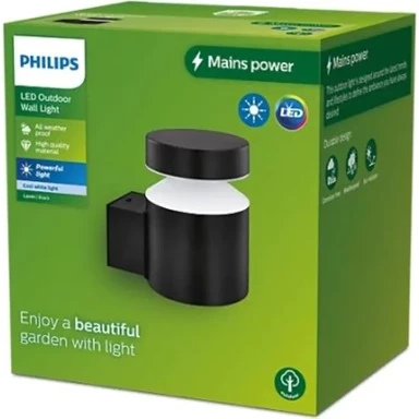 PHILIPS Zidna svjetiljka Laven, WA, 6W, 4000 K, crna
