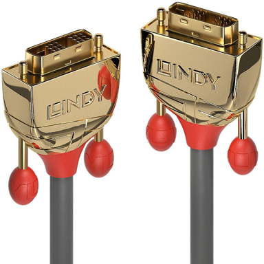 LINDY DVI-D kabel 36217, 20 m, zlatno-sivi