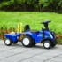 Traktor za vožnju s prikolicom za djecu, plavi