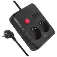 MACLEAN Napojna traka 2 utičnice 3xUSB MCE388, crni